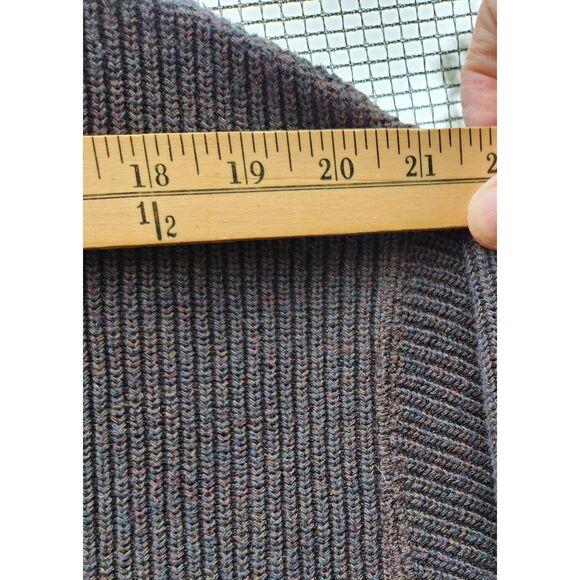SaddleBred Mens Sweater Size L Heathered Charcoal Ribbed Henley Casual Preppy - Picture 7 of 8